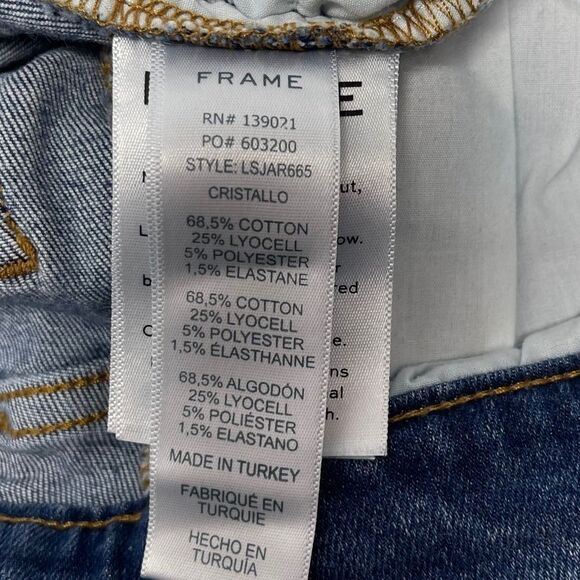 Frame Denim Le Skinny De Jeanne Raw Split Front Hem High Rise Jeans Sz 25 - Picture 6 of 8